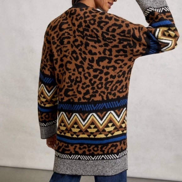 ANTHROPOLOGIE Marseille Leopard Cardigan - Picture 5 of 8